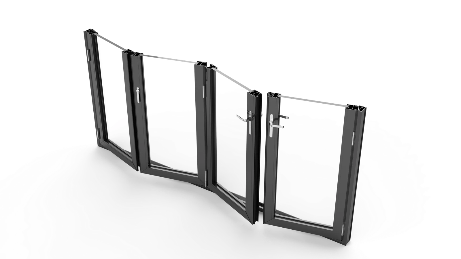 HFD83 folding door in an open configuration